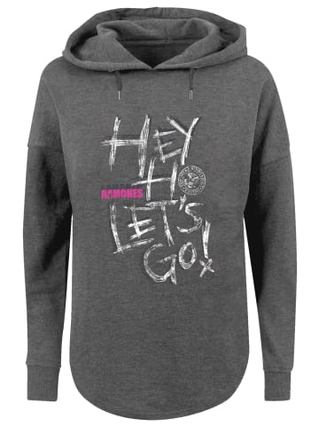 F4NT4STIC Oversized Hoodie Ramones Rock Musik Band Hey Ho Let's Go in charcoal
