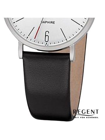 Regent Analog-Armbanduhr Regent Lederarmband schwarz mittel (ca. 32mm)