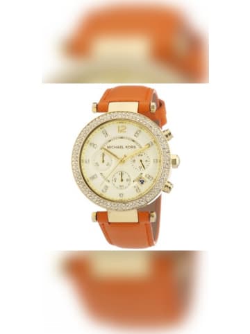 Michael Kors Damenuhr mit Lederarmband Orange,  Parker Lady MK2279