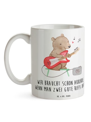 Mr. & Mrs. Panda Mug E-Gitarre Zwei Riffs mit Spruch in Weiß