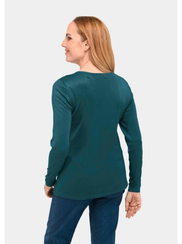 GOLDNER V-Pullover in petrol