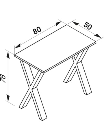 ebuy24 Schreibtisch LonaX 80x50cm 4 Eiche 80 x 50 cm