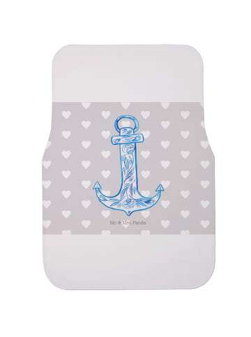 Mr. & Mrs. Panda Auto-Fußmatte Pinguin Heirat mit Spruch in Grau Pastell