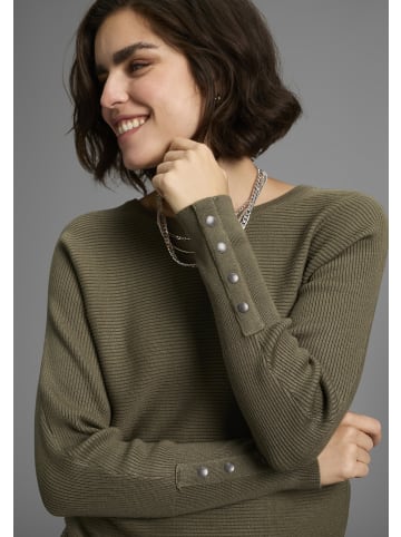 Laura Scott Fledermauspullover in khaki mélange