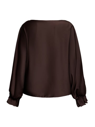 Vera Mont Satin-Bluse mit Fledermausärmeln in rostbraun
