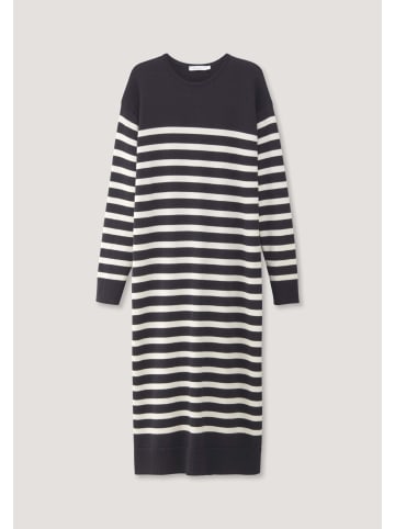 Hessnatur Strickkleid Streifen Midi Relaxed in schwarz