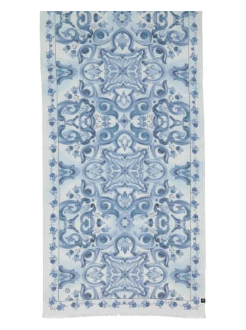Fraas Schal in marine ecru - 0001