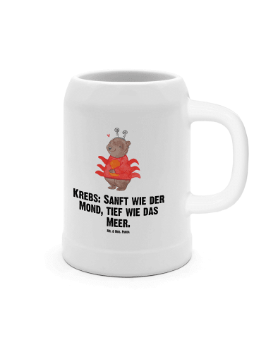 Mr. & Mrs. Panda Bierkrug Krebs Astrologie mit Spruch in Weiß