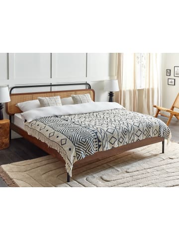 Beliani Kuscheldecke NAJUY in Beige/Blau - (W) 150 x (H) 0.5 x (L) 200 cm