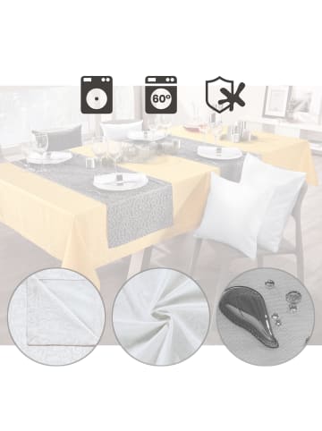 Erwin Müller Jacquard, Baumwollmischung, Gewebt Tischläufer Hamm in weiß