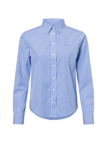 Gant Hemdbluse Reg Poplin Gingham in blau weiß - 0004