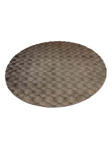 Vivorum Wohnzimmer Teppich – Webteppich Royal Glow 825 in grau - rund
