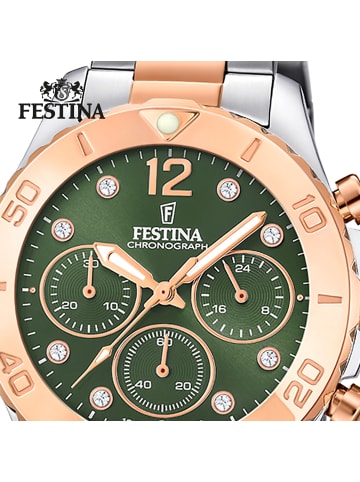 Festina Chronograph-Armbanduhr Festina Boyfriend silber, gold mittel (ca. 39mm)