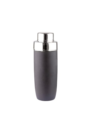 Fink Cocktailshaker "Andor" in Schwarz/ Silber - H. 23,5 cm - D. 8,5 cm