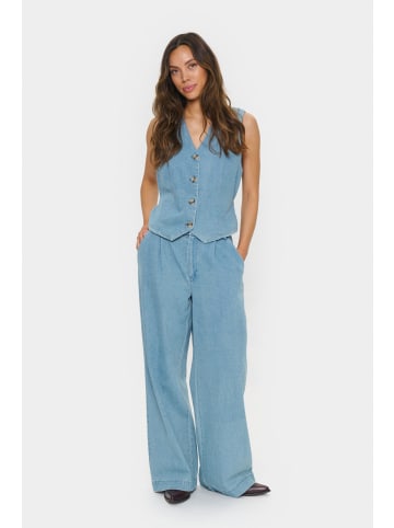 SAINT TROPEZ Casual Hose JaclynSZ Gerade Passform in Smoke Blue