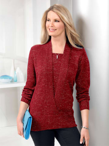 Sieh an! 2-in-1-Pullover in rot-meliert