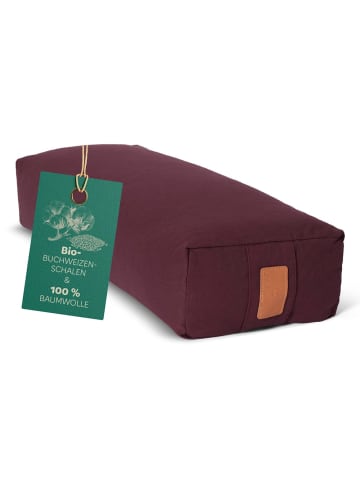 DoYourFitness Yoga-Bolster Paravati gefüllt Buchweizen braun eckig rot