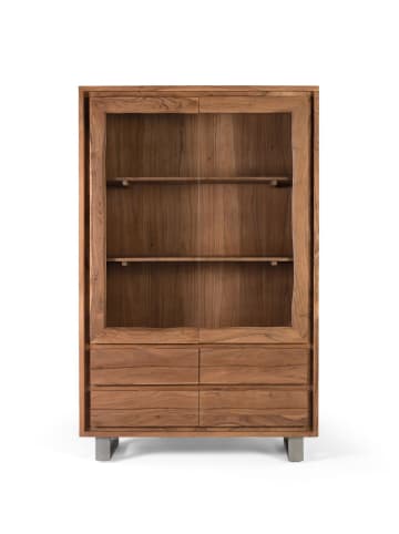 Giner y Colomer Vitrine aus Mangoholz und Glas mit zwei Türen 190 cm in Brown