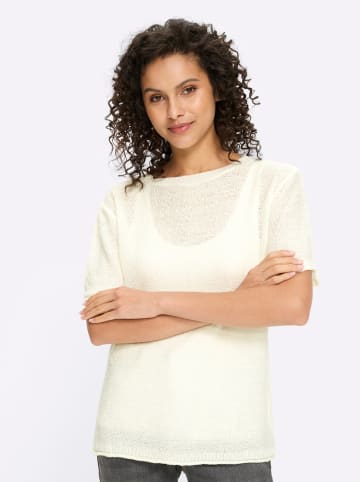 Heine Kurzarmpullover in ecru