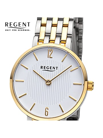 Regent Armbanduhr Regent Metallarmband silber, gold extra groß (ca. 28mm)
