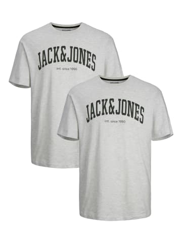Jack & Jones 2-er Set Logo T-Shirt Kurzarm Basic Shirt JJELOGO in Weiß-2