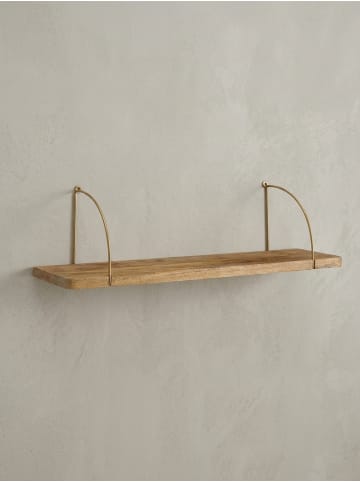 KADIMA DESIGN Wandregal: Industrie-Stil, Mango Massivholz/Eisen, 80x25x22 cm