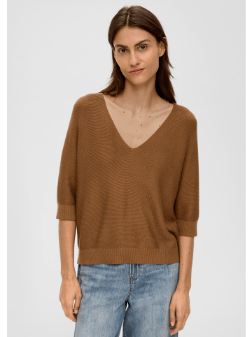 s.Oliver Strickpullover kurzarm in Braun