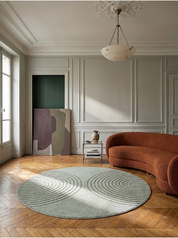 KADIMA DESIGN Teppich rund Geometrisch pflegeleicht Wohnzimmer Schlafzimmer Flur in Grün