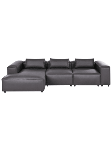 Beliani 3-Sitzer Sofa BRANDE in Schwarz - (W) 184 x (H) 70 x (L) 368 cm