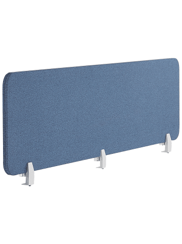 Beliani Schreibtischtrennwand WALLY in Blau - (W) 180 x (H) 40 x (L) 2 cm