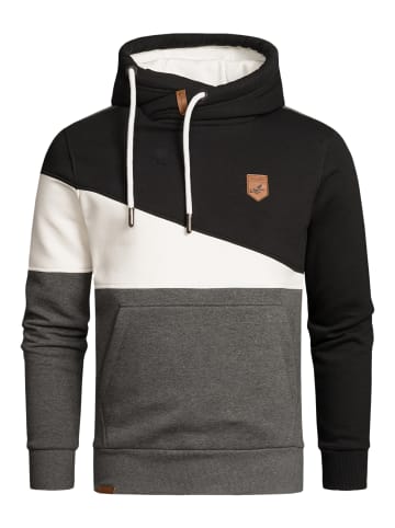 Humy Dicker Sweat Hoodie mit Farbblock Design A&S in Schwarz