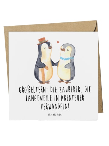 Mr. & Mrs. Panda Klappkarte Großeltern Zauberer mit Spruch in Weiß