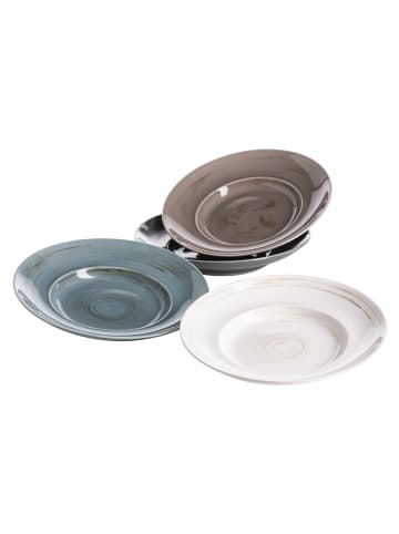 Mäser Pastateller-Set, Durable Porzellan DERBY in Weiß, Beige, Grau, Blau