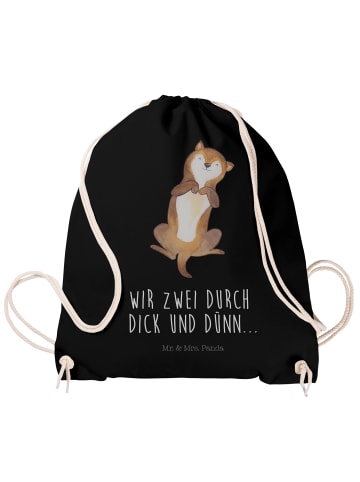 Mr. & Mrs. Panda Sportbeutel Hund Streicheln mit Spruch in Schwarz