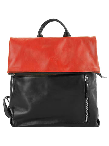 Cluty City-Rucksack echt Leder in rot