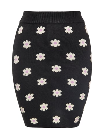 Swirly Damen Rock in SCHWARZ CREME LILA