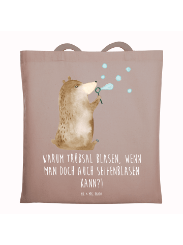 Mr. & Mrs. Panda Laptoptasche Bär Seifenblasen mit Spruch in Braun Pastell