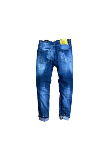 Dsquared2 Yellow Patch Distressed Denim Jeans