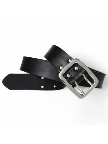 FRONHOFER Ledergürtel Doppelschnalle in Schwarz