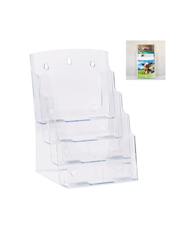 relaxdays 10x Prospekthalter in Transparent - DIN A4