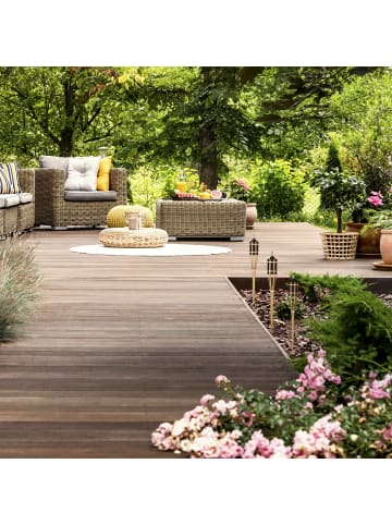 relaxdays 8 x Gartenfackel in Natur