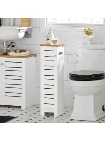 SoBuy Freistehend Toilettenrollenhalter in Weiß - (B)20 x (H)75 x (T)18cm