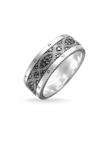 Thomas Sabo Bandring Love Knot in silber, schwarz