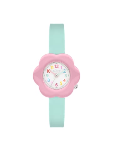 s.Oliver Armbanduhr Flower Power in grün