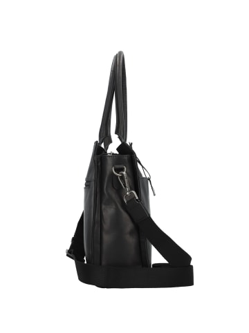 Greenburry Pure Black Schultertasche Leder 40 cm Laptopfach black