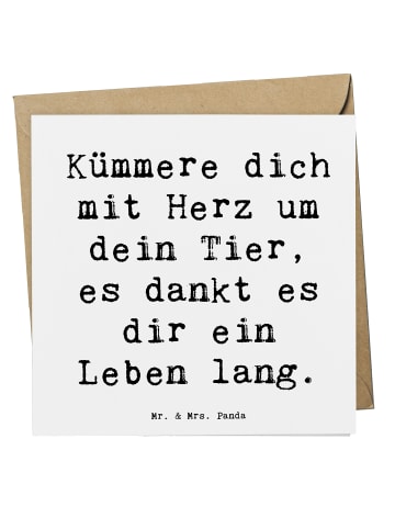 Mr. & Mrs. Panda Glückwunschkarte Spruch Haustiere pflegen mit S... in Weiß