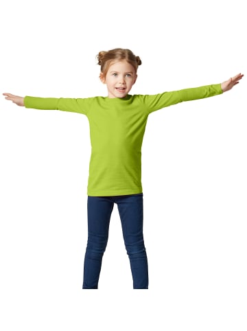 tectake Einfarbiges Langarm-Shirt für Kinder, hellgrün