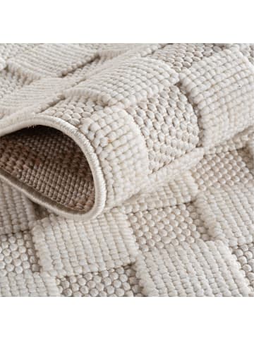 KADIMA DESIGN Flachgewebe-Teppich Schachbrett Grafisch Modern Pflegeleicht in Creme
