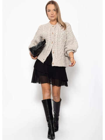 SASSYCLASSY Chiffonrock mit Volants in Schwarz