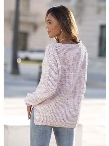Buffalo V-Ausschnitt-Pullover in rosa-blau